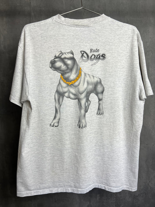 1990s Pitbull rude dogs tee [L]