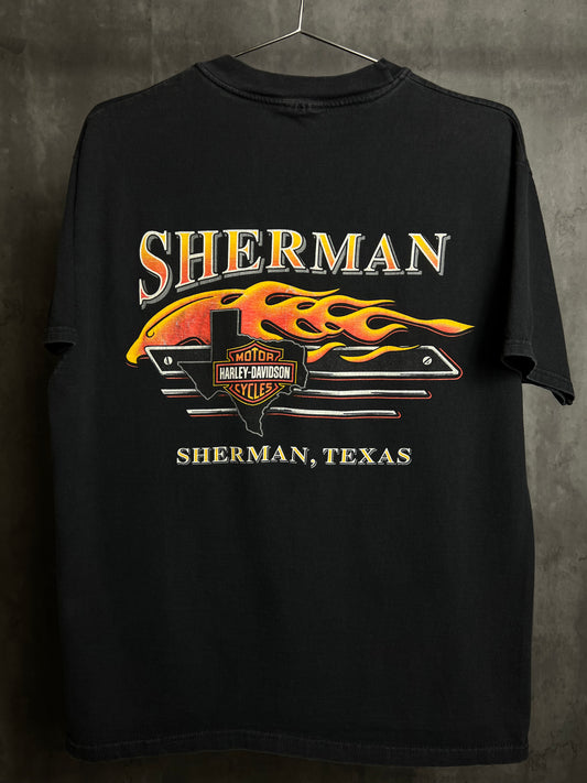 1990s Harley davidson texas flame tee [L]